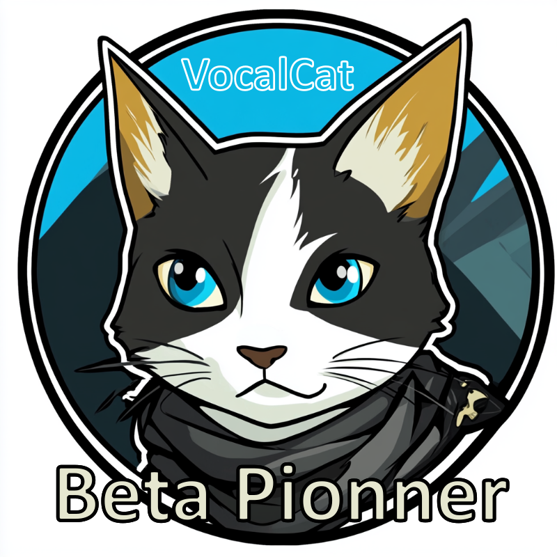 A cat with the words Beta Pionner.